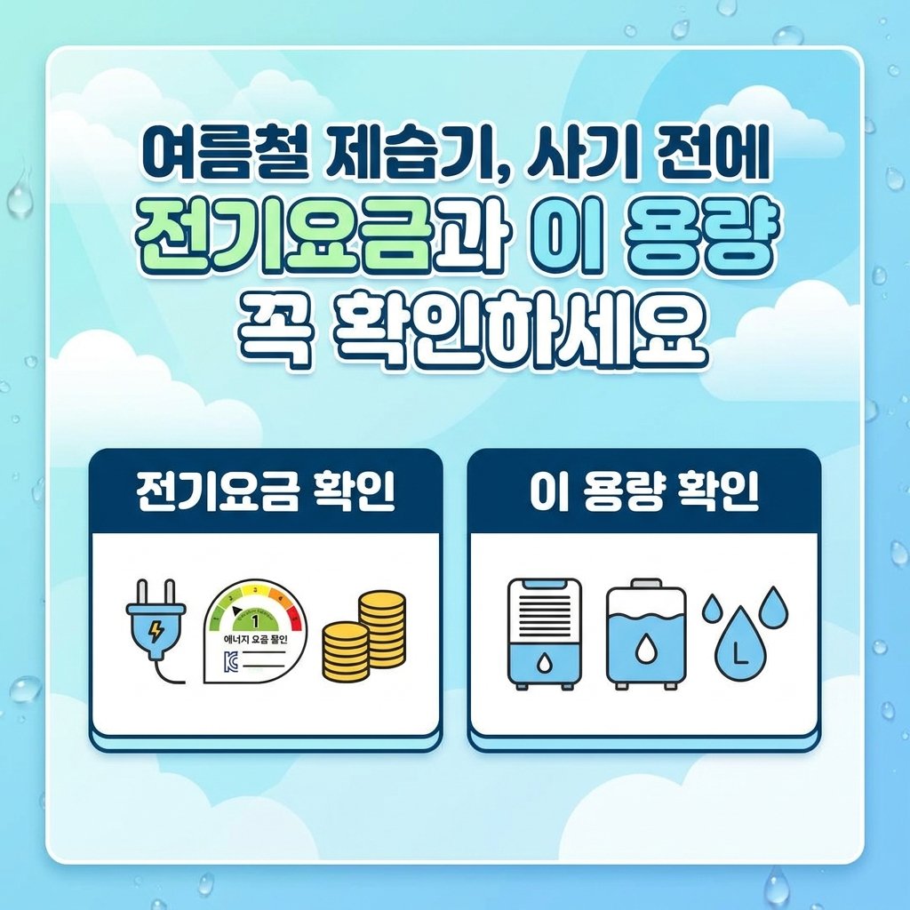 여름철 제습기, 사기 전에 전기요금과 이 용량 꼭 확인하세요