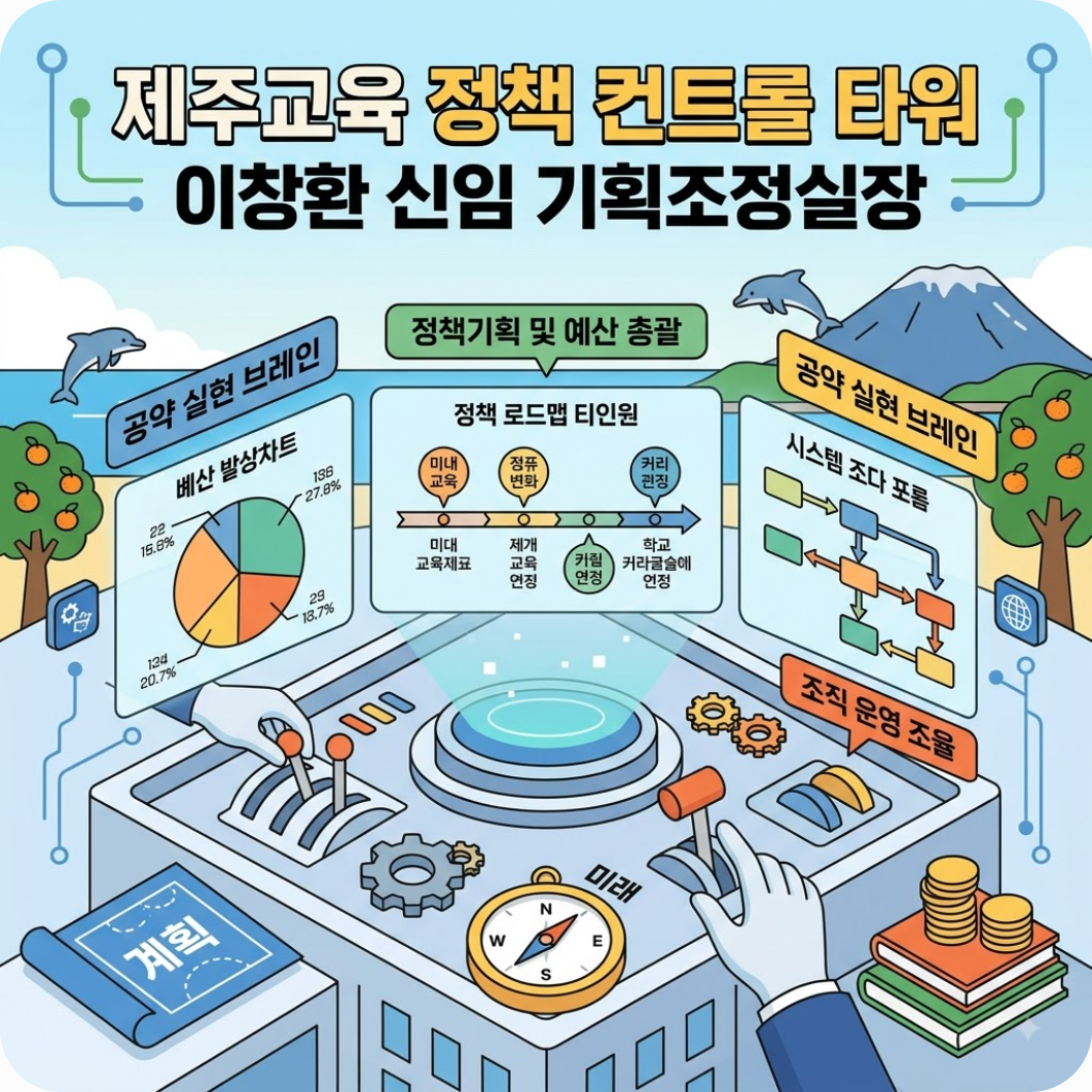 제주교육 정책 컨트롤 타워, 이창환 신임 기획조정실장 발탁 — 제주도교육청 하반기 파격 인사 단행, 신임 기획조정실장 이창환 발탁 및 주요 보직 이동 총정리