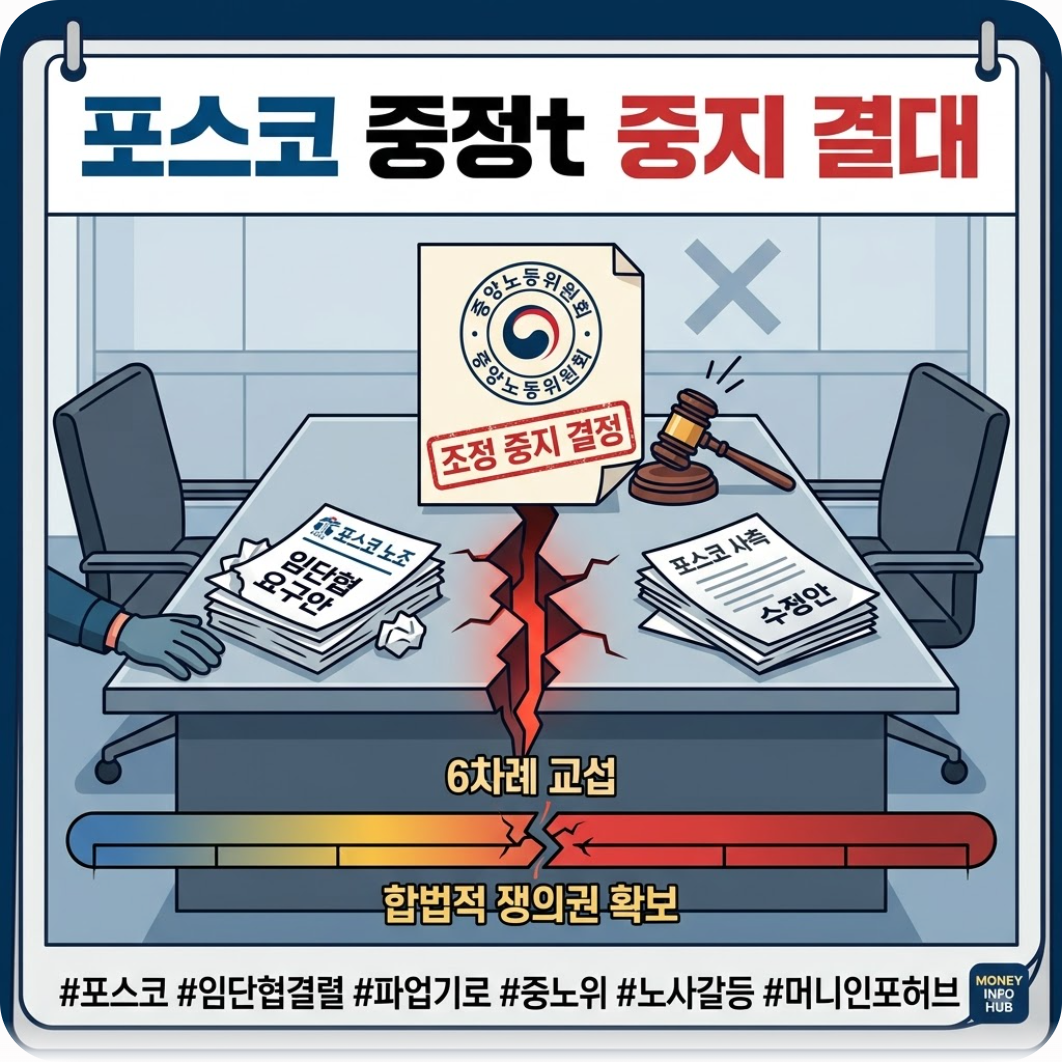 1. 6차례 교섭 끝에 결렬, 중노위 '조정 중지' 결정 — 포스코 결국 파업 가나? 노사 최종 결렬 후 쟁의권 확보까지 남은 변수 총정리