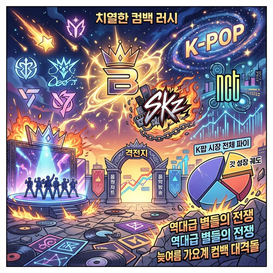 역대급 별들의 전쟁, 늦여름 가요계 컴백 대격돌 — 빅뱅·스키즈 컴백 대격돌 속 6인조 엔하이픈이 자신만만하게 내건 역대급 승부수