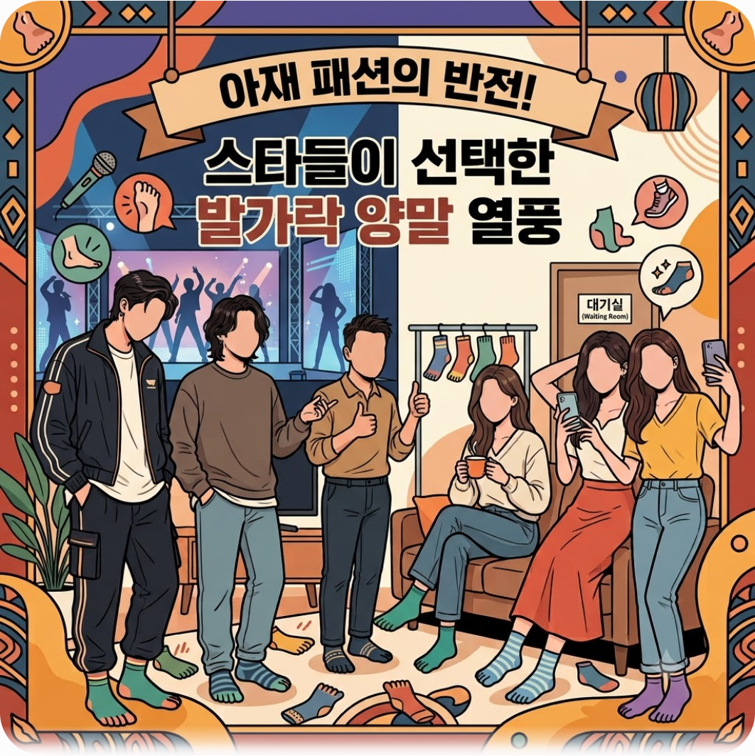 아재 패션의 반전? 스타들이 먼저 알아본 발가락 양말 열풍 — BTS RM·정국부터 고윤정까지! 대세 스타들이 발가락 양말에 푹 빠진 진짜 이유