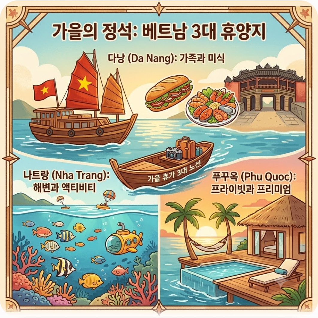 가을 휴양의 정석, 베트남 3대 휴양지 — 항공사 직원은 가을 휴가 어디로 갈까? 제주항공 8,700명이 증명한 해외 여행지 TOP 10