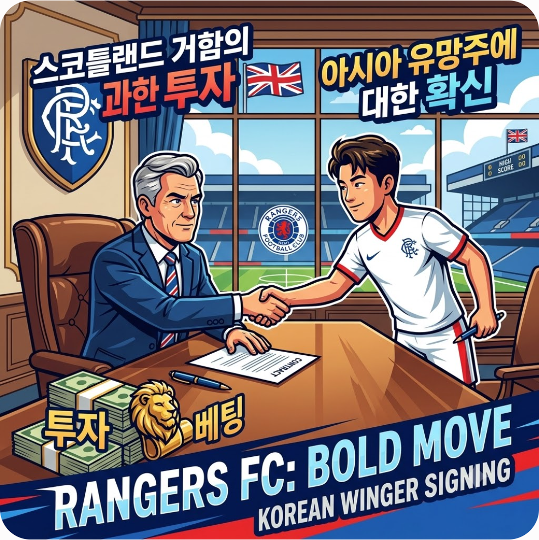 스코틀랜드 명문 레인저스의 과감한 선택 — 스코틀랜드 명문 레인저스가 거액 베팅한 특급 유망주 김민수, 창의적 측면 공격의 구원투수 될까