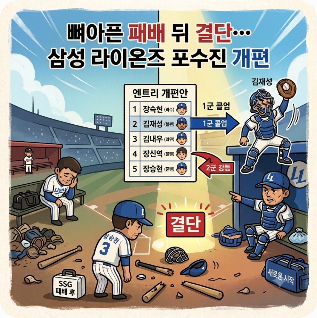 뼈아픈 패배 뒤 결단, 삼성 라이온즈 포수진 개편 — LG 연쇄 부상 악령 비상… 패배 딛고 포수진 결단 내린 삼성의 승부수