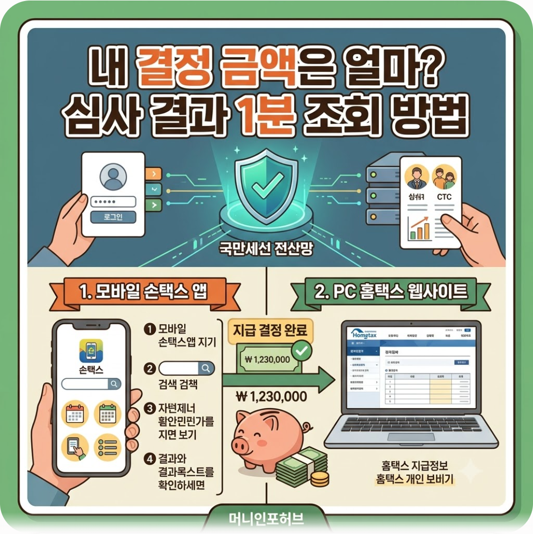 내 결정 금액은 얼마? 심사 결과 1분 조회 방법 — 최대 330만 원 근로장려금 오늘 조기 지급! 내 입금액 및 심사 결과 1분 조회법