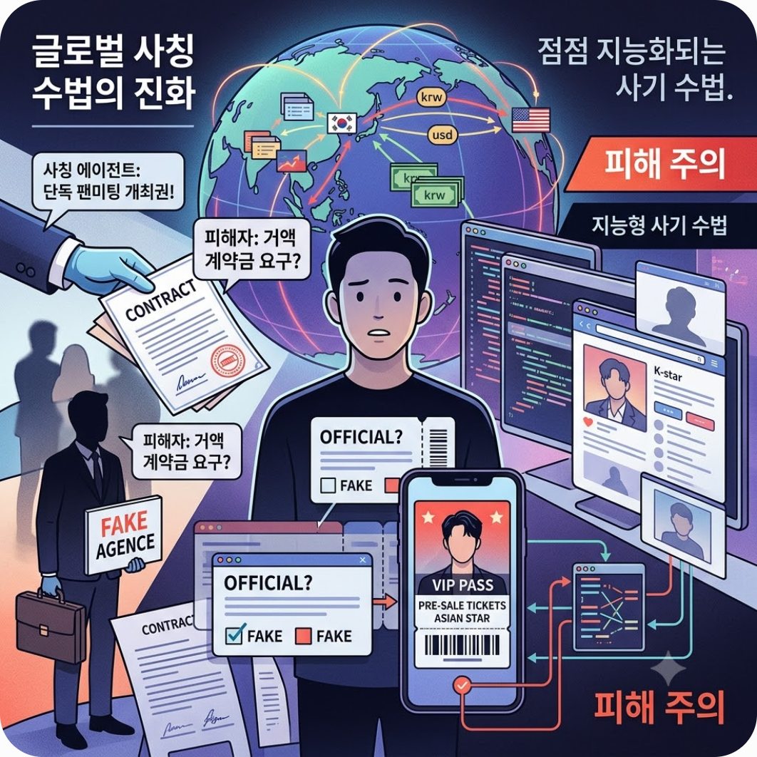 점점 지능화되는 글로벌 팬미팅 사칭 수법 — 1년 4개월 만에 돌아온 김수현, 팬미팅 앞두고 터진 사칭 사기 실체
