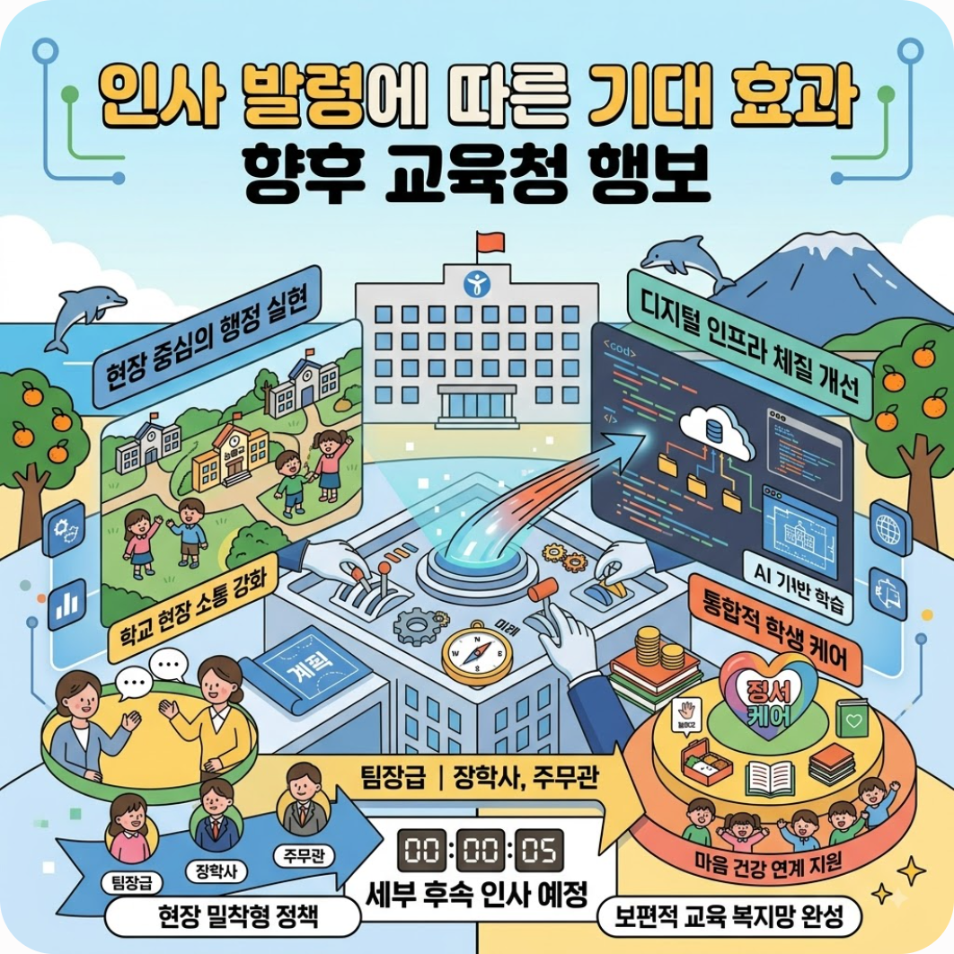 인사 발령에 따른 기대 효과와 향후 교육청 행보 — 제주도교육청 하반기 파격 인사 단행, 신임 기획조정실장 이창환 발탁 및 주요 보직 이동 총정리