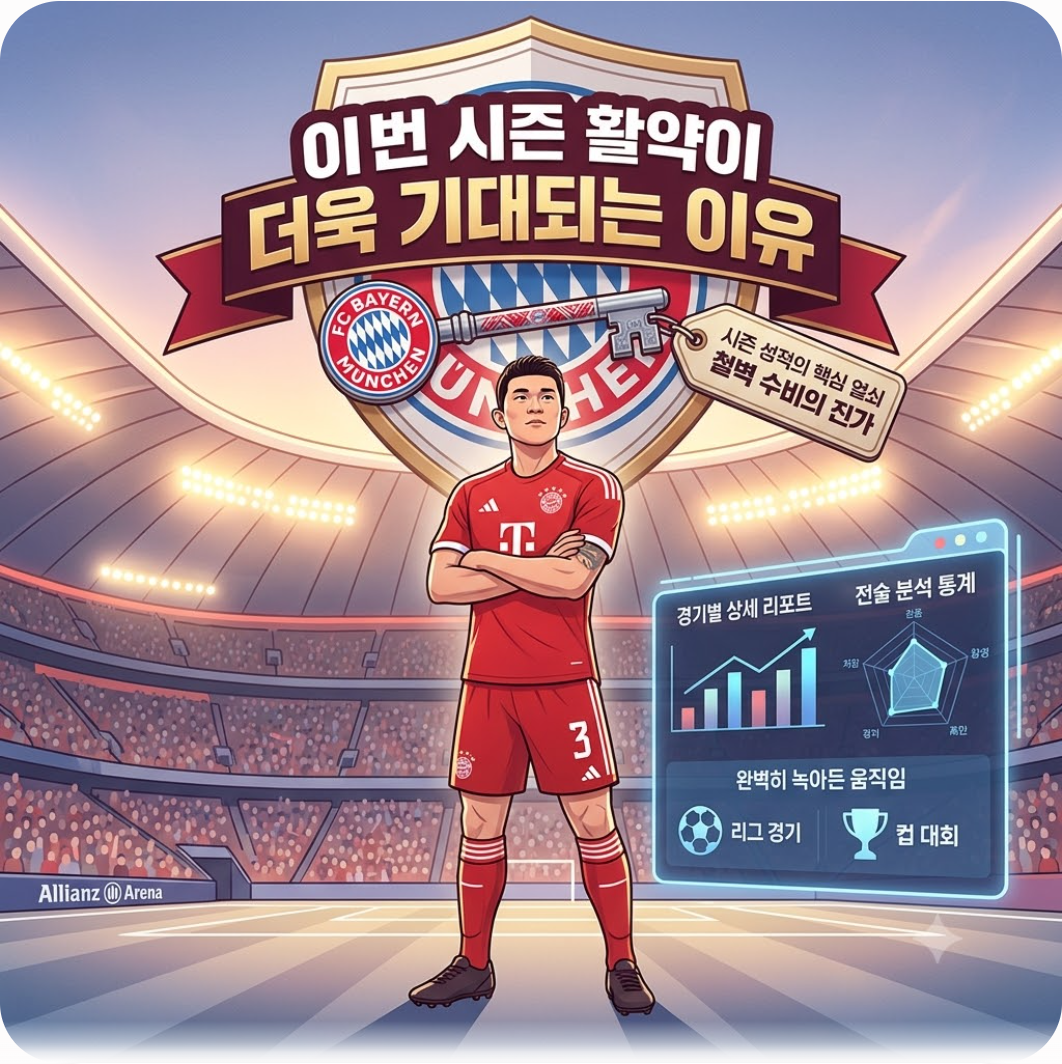 이번 시즌 활약이 더욱 기대되는 이유 — 태클 0개인데 평점 대폭발? 김민재가 분데스리가 개막전에서 보여준 충격적인 수비 지표