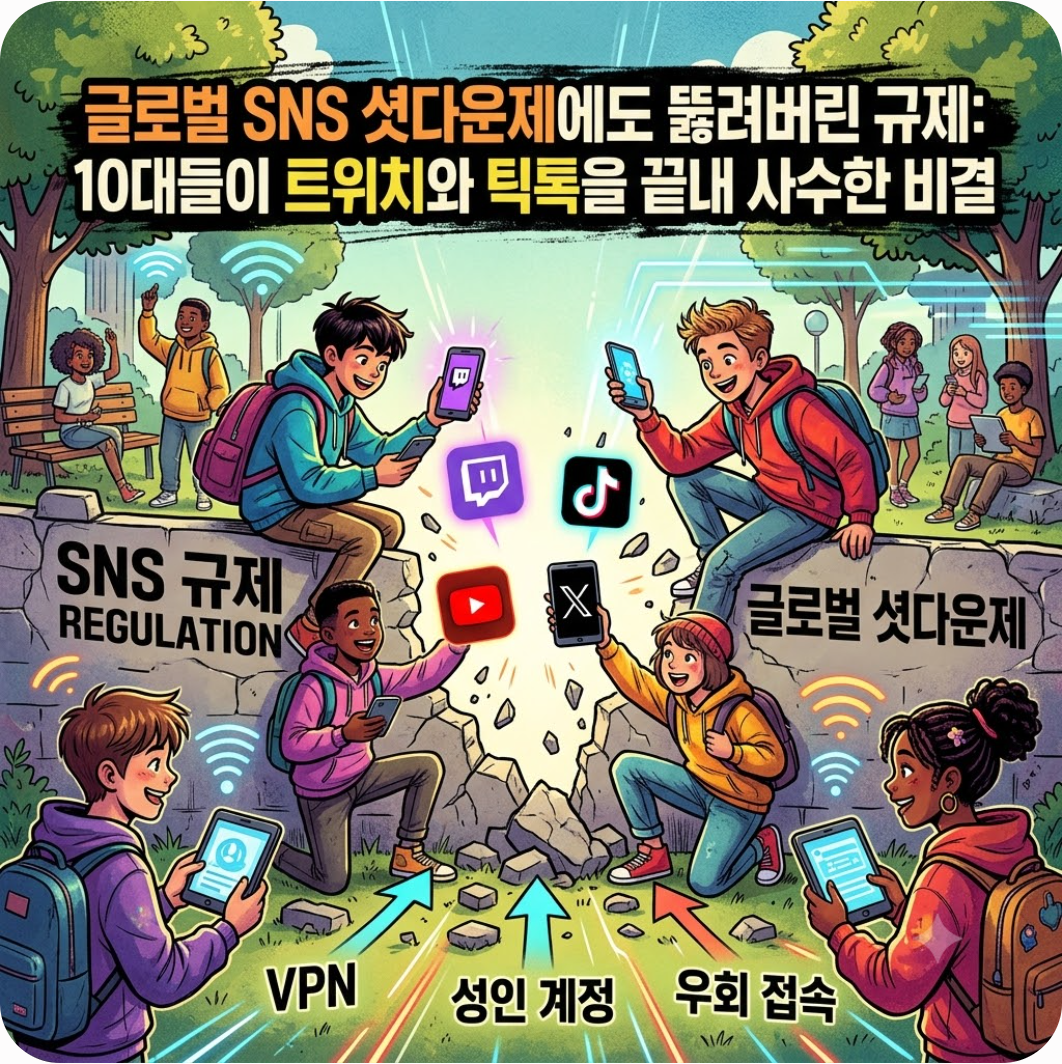 글로벌 SNS 셧다운제에도 뚫려버린 규제: 10대들이 트위치와 틱톡을 끝내 사수한 비결