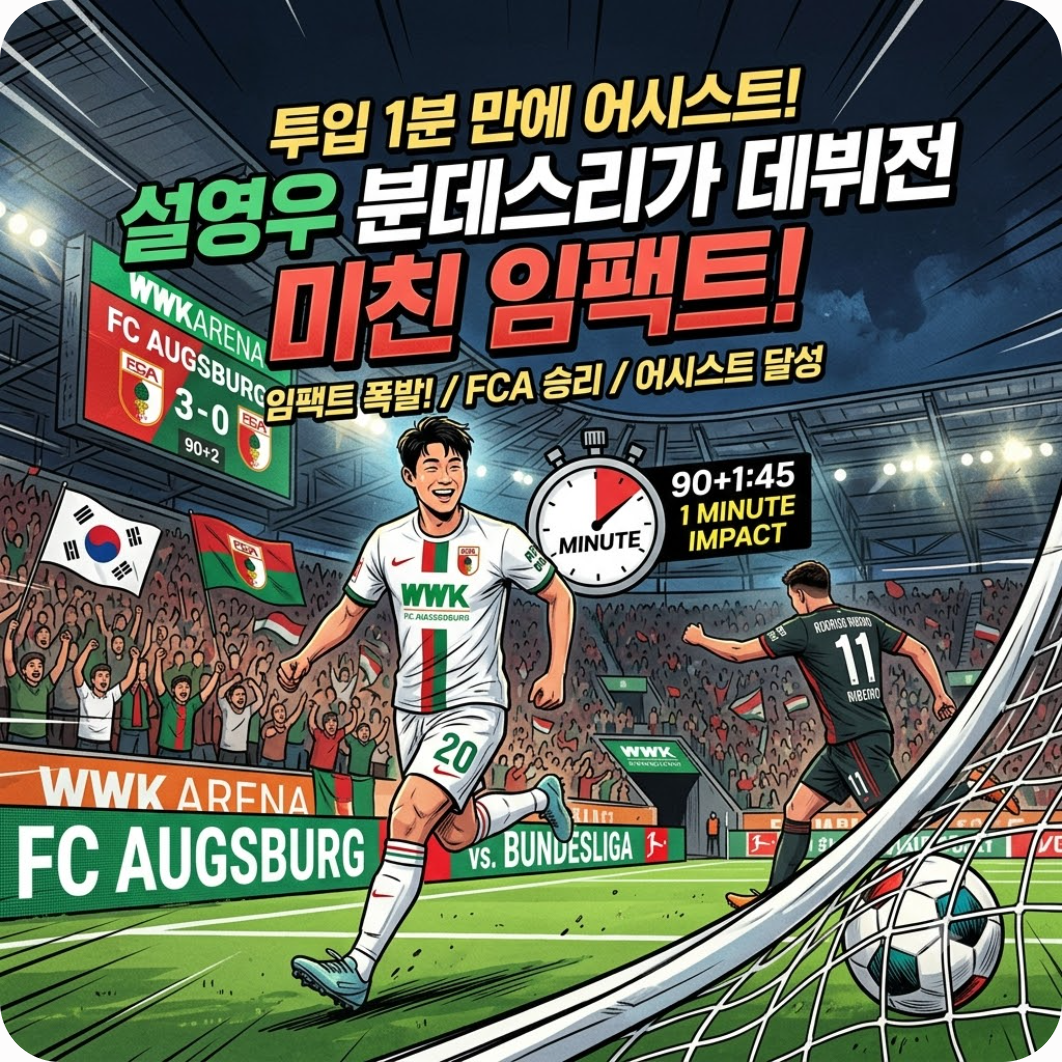 투입 1분 만에 어시스트? 설영우 분데스리가 데뷔전 미친 임팩트