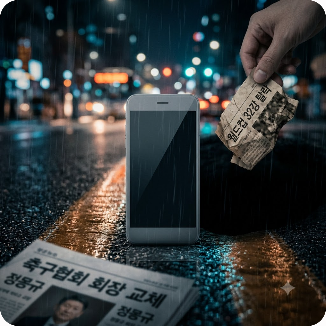 32강 탈락 직후 휴대전화 전격 교체한 정몽규, 타이밍에 숨겨진 충격적인 의혹