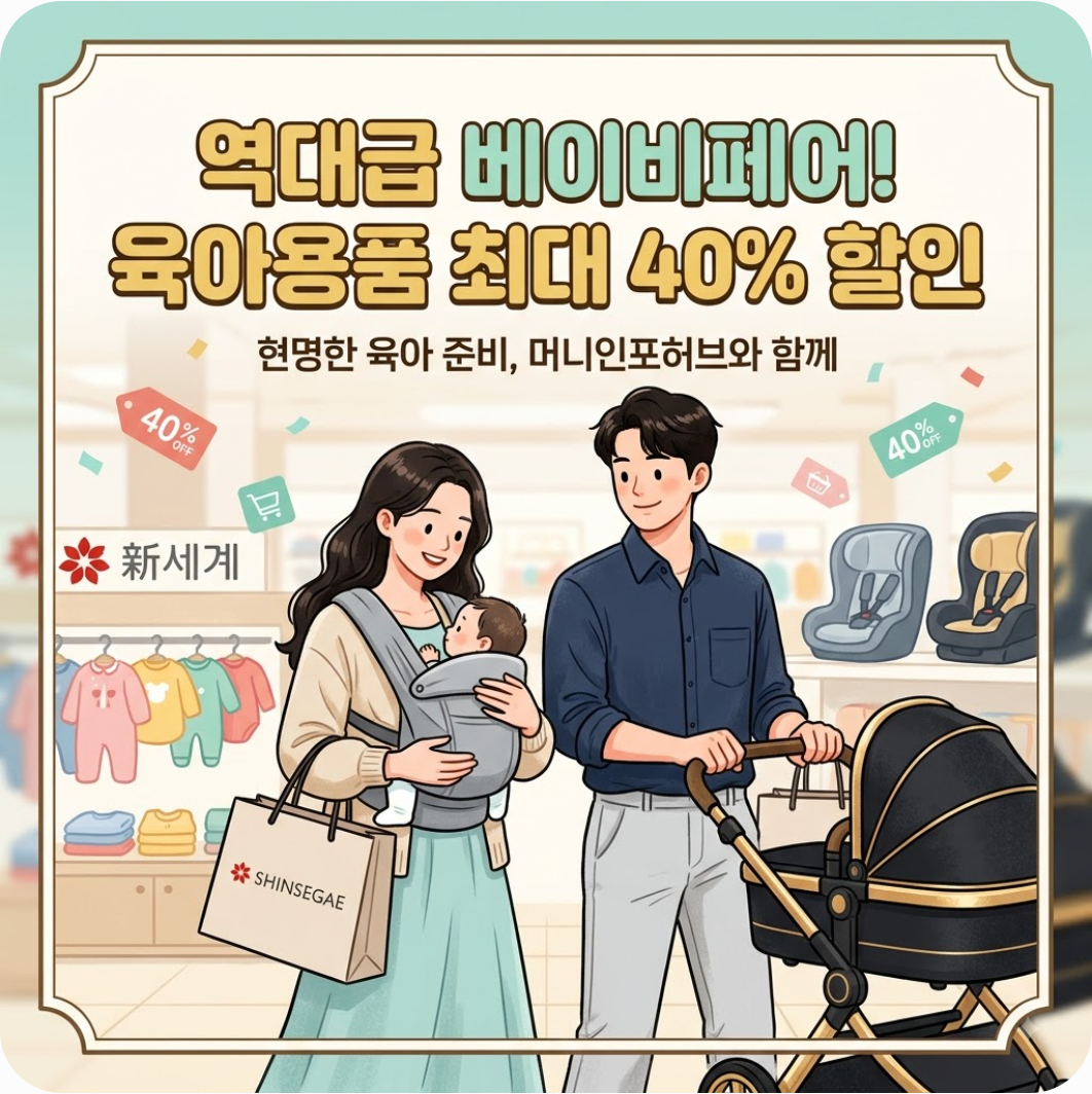 신세계 역대급 베이비페어 총정리! 육아용품 40% 할인 놓치면 손해인 이유