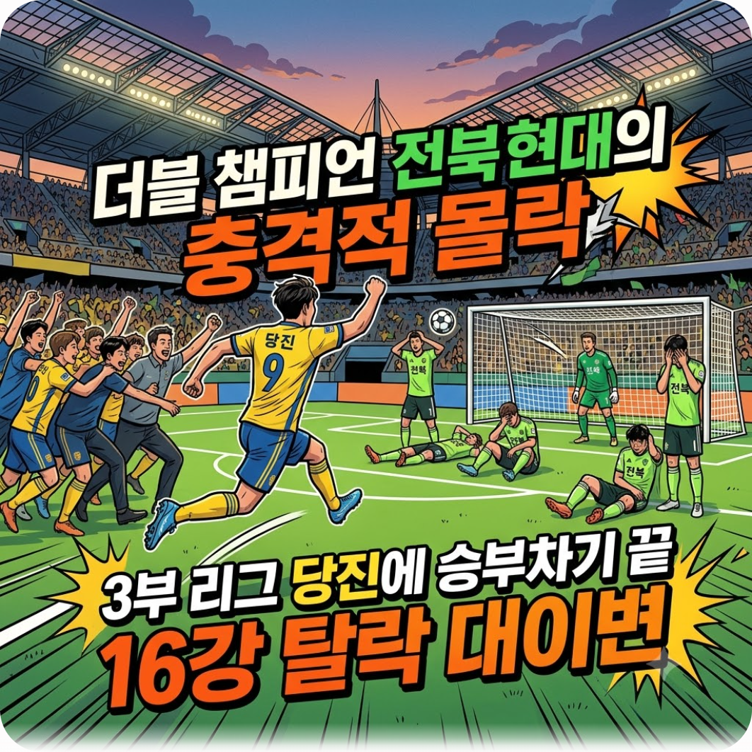 더블 챔피언 전북 현대의 충격적 몰락, 3부 리그 당진에 승부차기 끝 16강 탈락 대이변