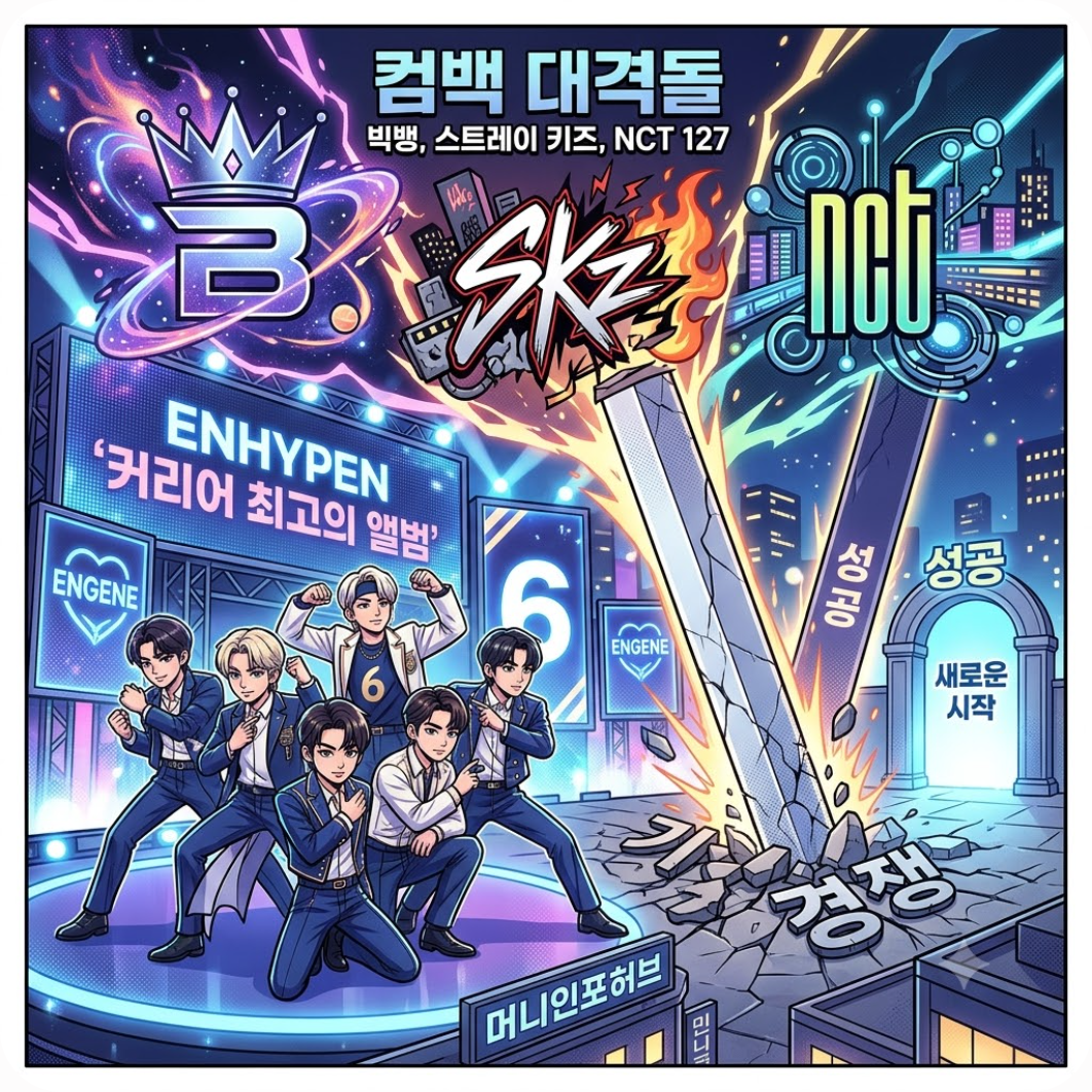 빅뱅·스키즈 컴백 대격돌 속 6인조 엔하이픈이 자신만만하게 내건 역대급 승부수