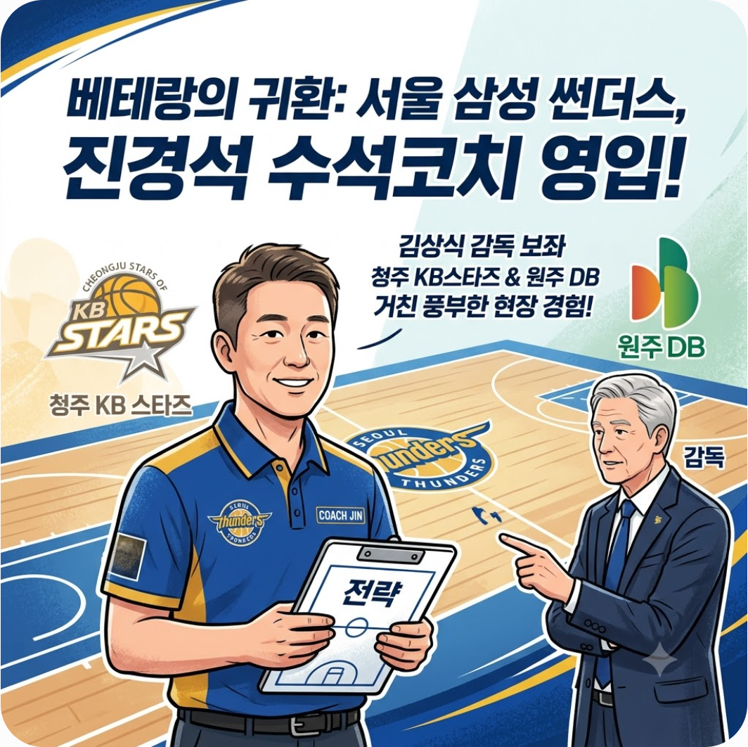 청주 KB스타즈와 원주 DB 거친 베테랑, 삼성이 진경석 수석코치를 전격 영입한 이유