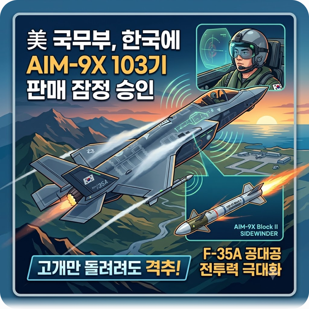 고개만 돌려도 격추! 美 국무부가 한국 F-35A에 승인한 AIM-9X 미사일 103기의 파괴력