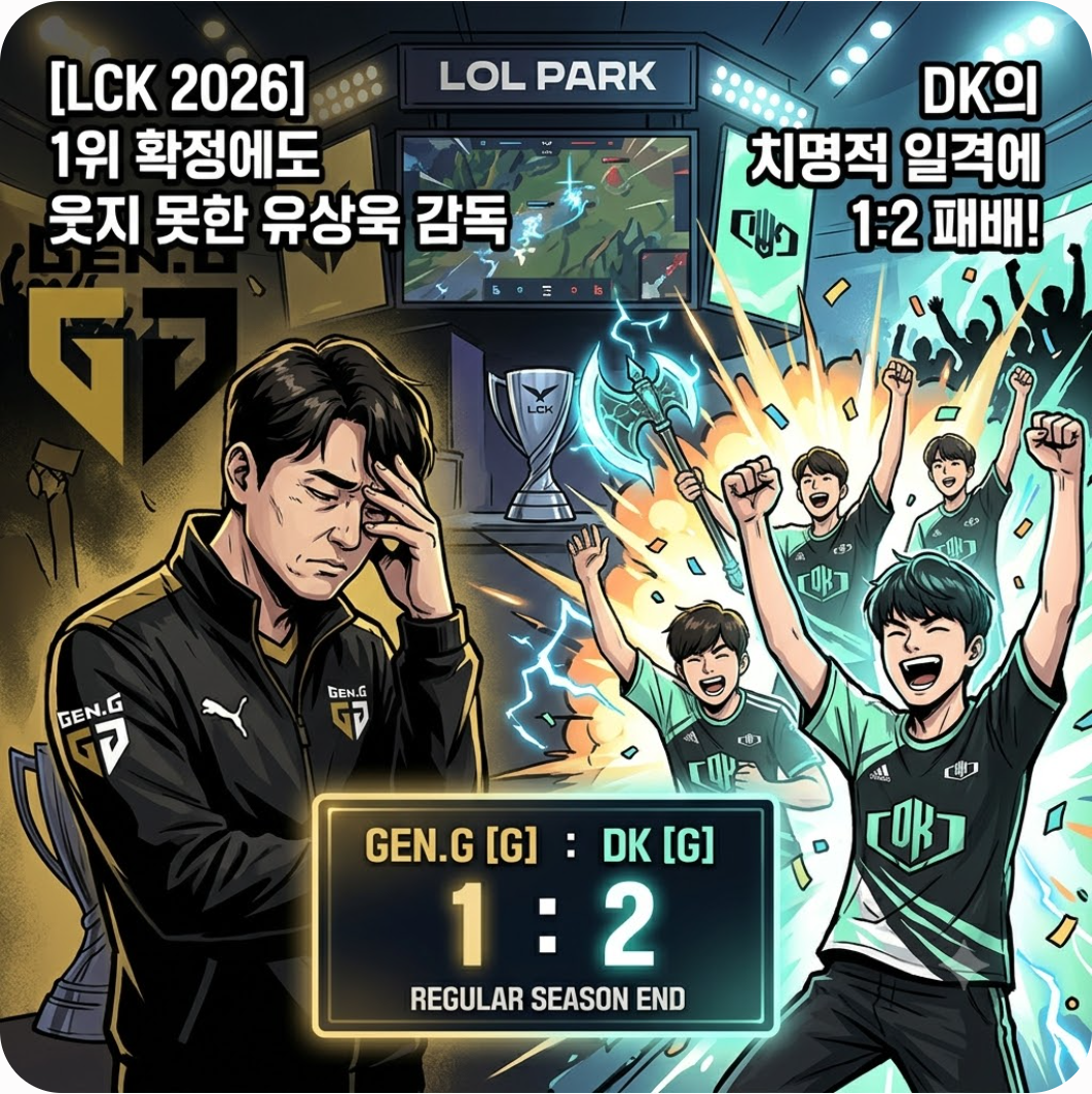 젠지 정규 1위 확정에도 웃지 못한 류상욱 감독, DK전 일격 맞은 치명적 이유