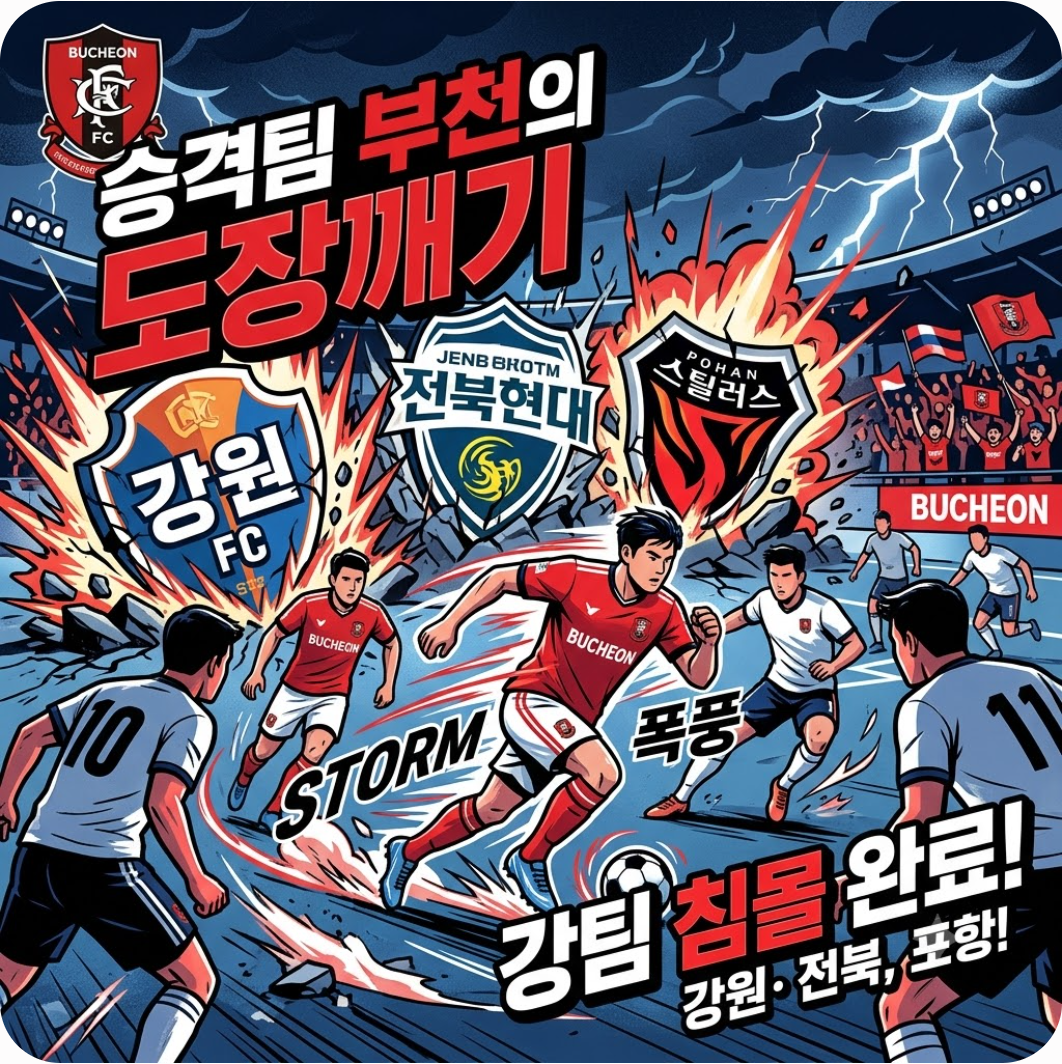강원·전북에 이어 포항까지 침몰! 승격팀 부천이 폭풍 역습으로 완성한 충격의 강팀 도장깨기