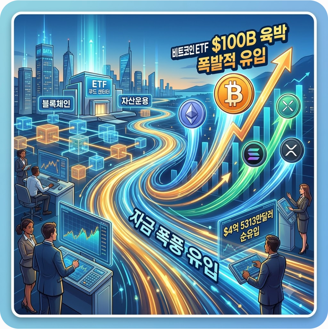 비트코인 ETF 1000억 달러 육박! XRP·솔라나까지 자금 폭풍 유입된 결정적 이유