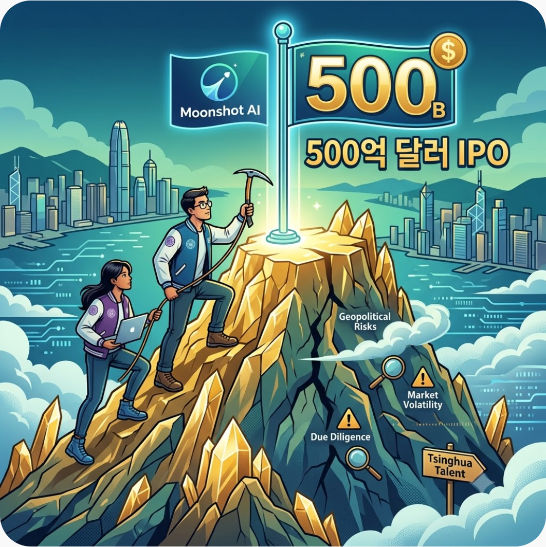 500억 달러 몸값의 기습 IPO, 문샷AI의 자신감은 어디서 나왔을까? — 오픈AI 턱밑까지 추격한 문샷AI 500억 달러 IPO, 미 빅테크가 키미 K3에 긴장하는 이유