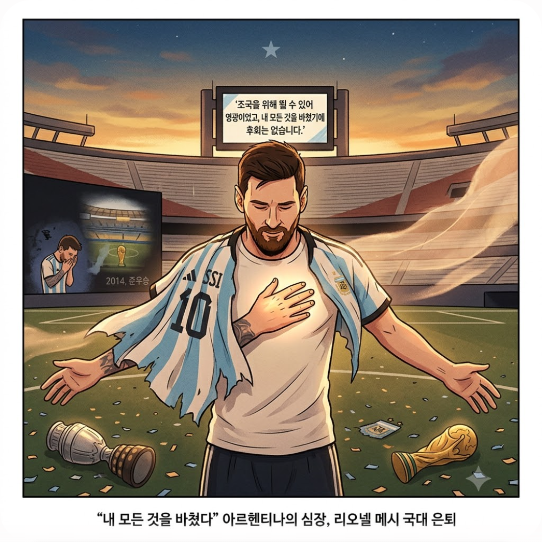 "내 모든 것을 바쳤다" 아르헨티나의 심장, 리오넬 메시 국대 은퇴 — 927골 421도움 역대 최고 GOAT 메시, 아르헨티나 국대 은퇴 선언과 바르샤부터 이어온 대기록 총정리