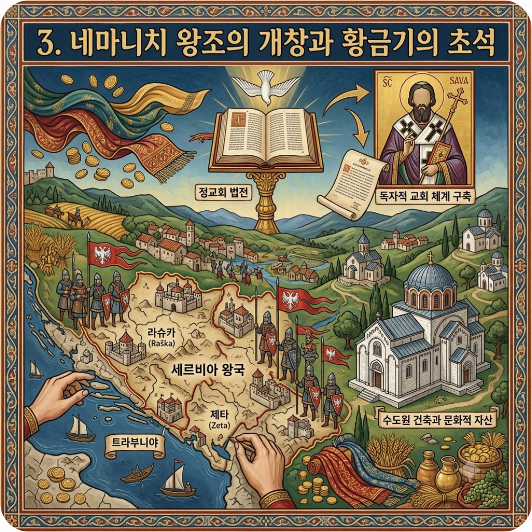 3. 네마니치 왕조의 개창과 황금기의 초석 — 로마 교회마저 뒤흔든 남슬라브의 봄, 스테판 네마냐와 세르비아 민족주의의 결정적 기원