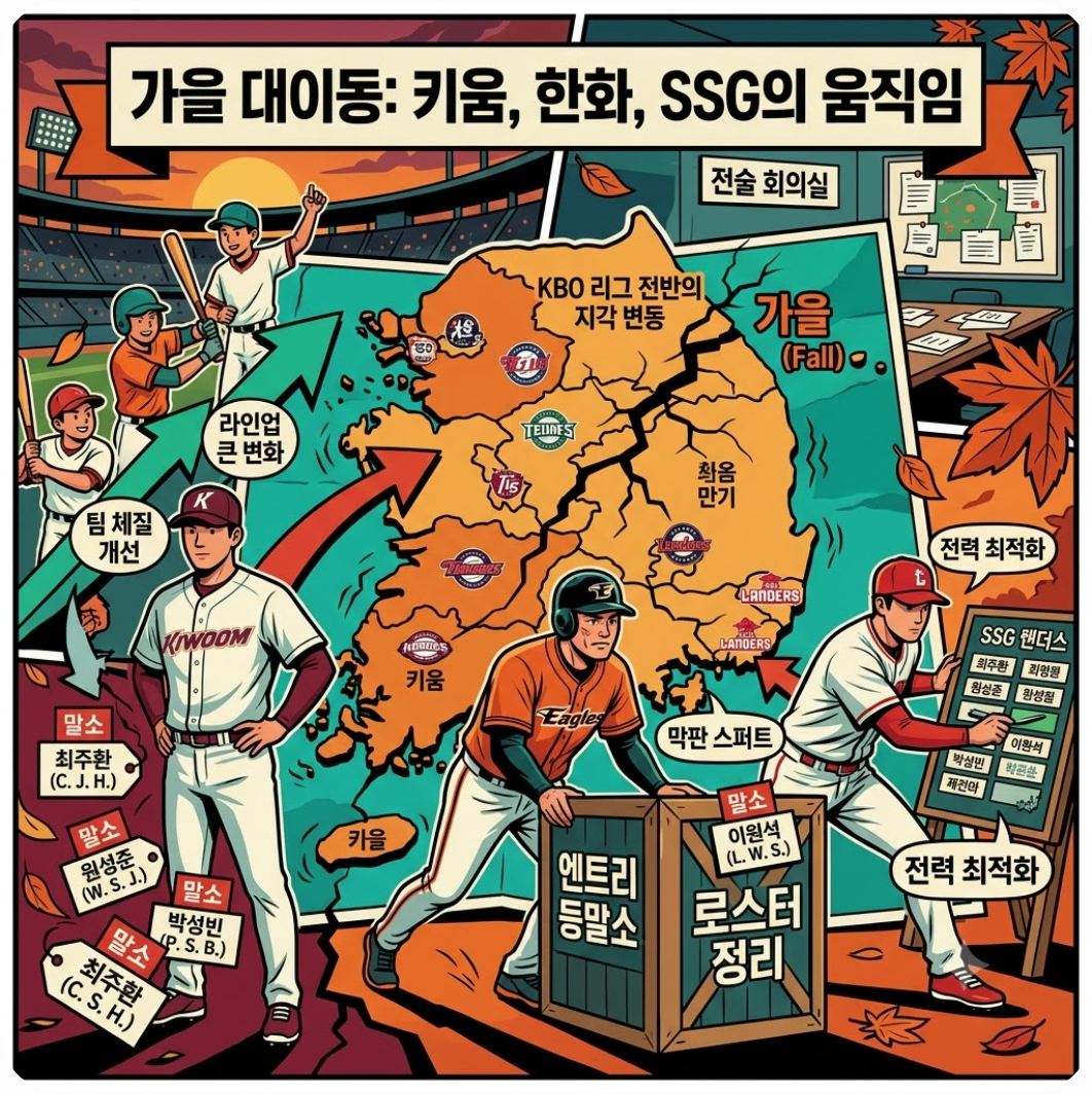 KBO 리그 전반의 지각변동: 키움, 한화, SSG의 움직임 — 확대엔트리에도 생존 실패? KIA 우승 주역 최지민부터 오선우까지 충격의 2군행