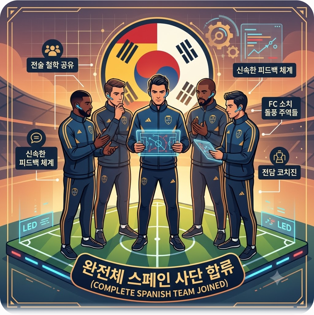 FC 소치 돌풍을 함께한 완전체 '스페인 사단'의 합류 — FC온라인 국대 지휘봉 잡은 소치 돌풍의 주역 모레노, 스페인 사단과 11월까지 동행하는 이유