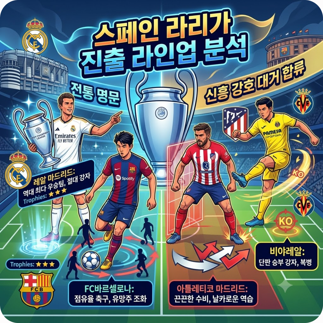 스페인 라리가 진출 라인업 분석 — 한국인 4명 챔스 본선 출전 확정! 나폴리 대 코모 및 36개 진출팀 라인업 총정리
