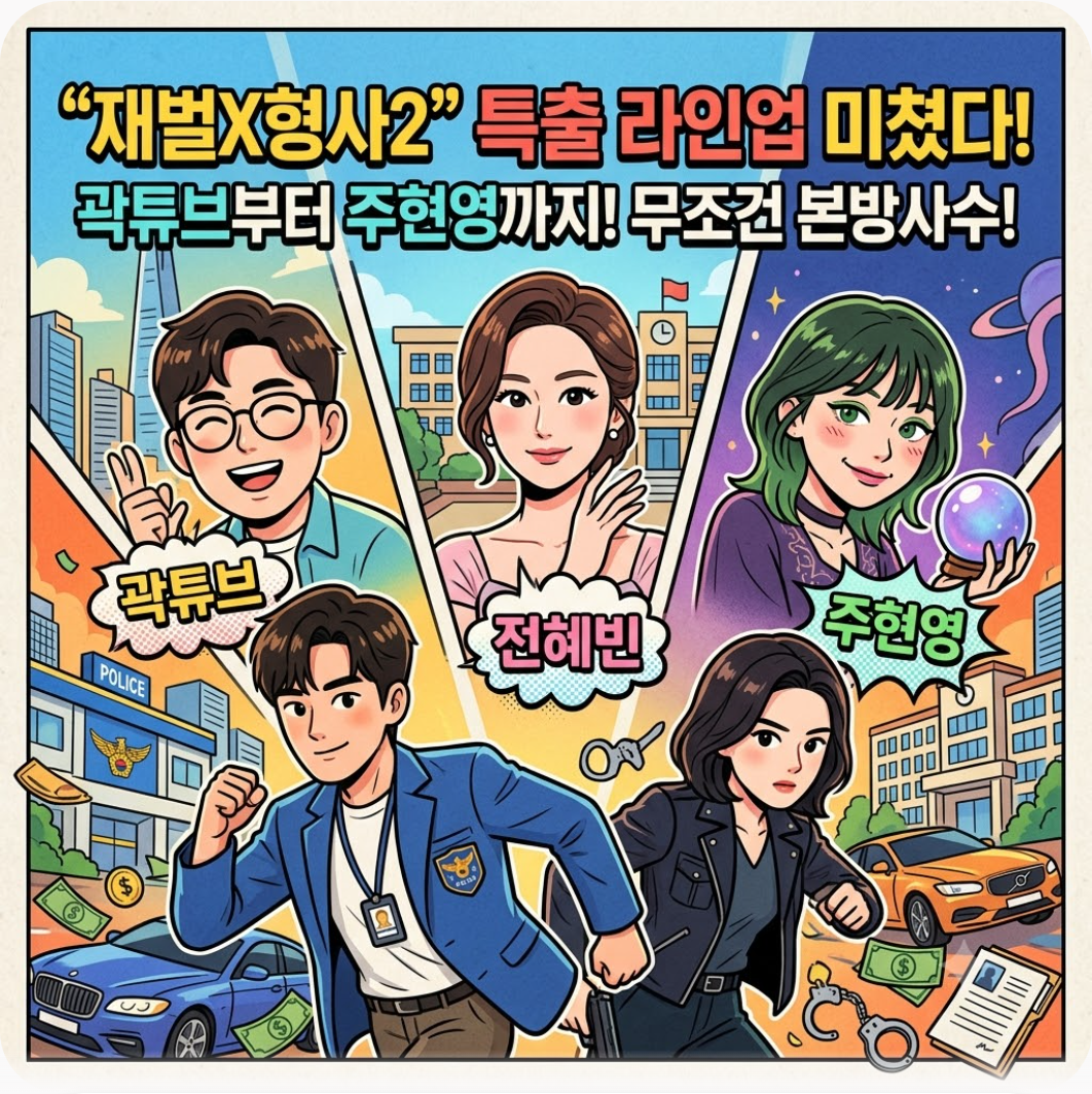 곽튜브부터 주현영까지 특출 라인업 미쳤다, 재벌X형사2 본방 사수해야 하는 이유