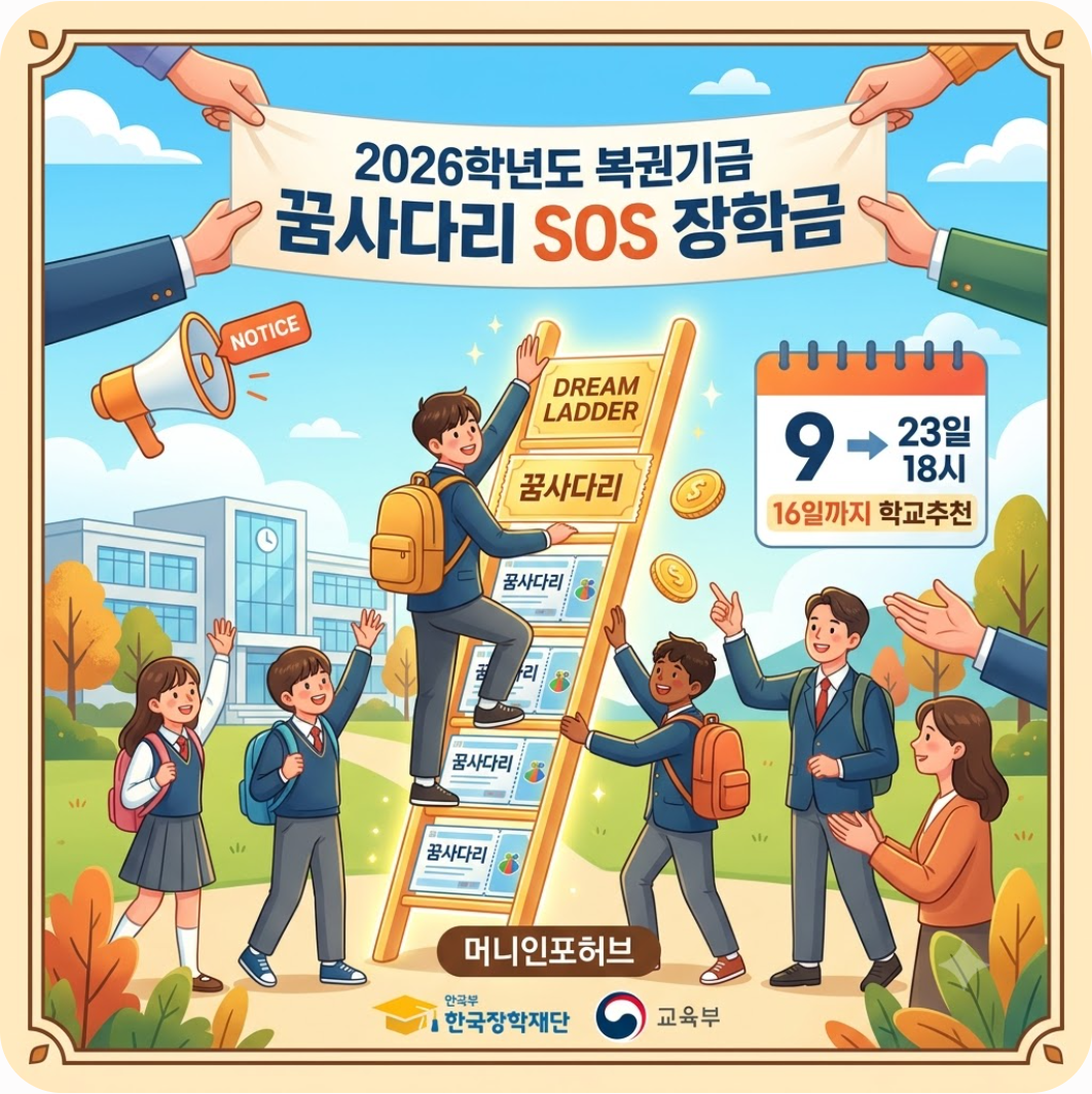 놓치면 후회하는 2026 복권기금 꿈사다리 SOS 장학금 신청 기간과 학교 추천 완벽 가이드